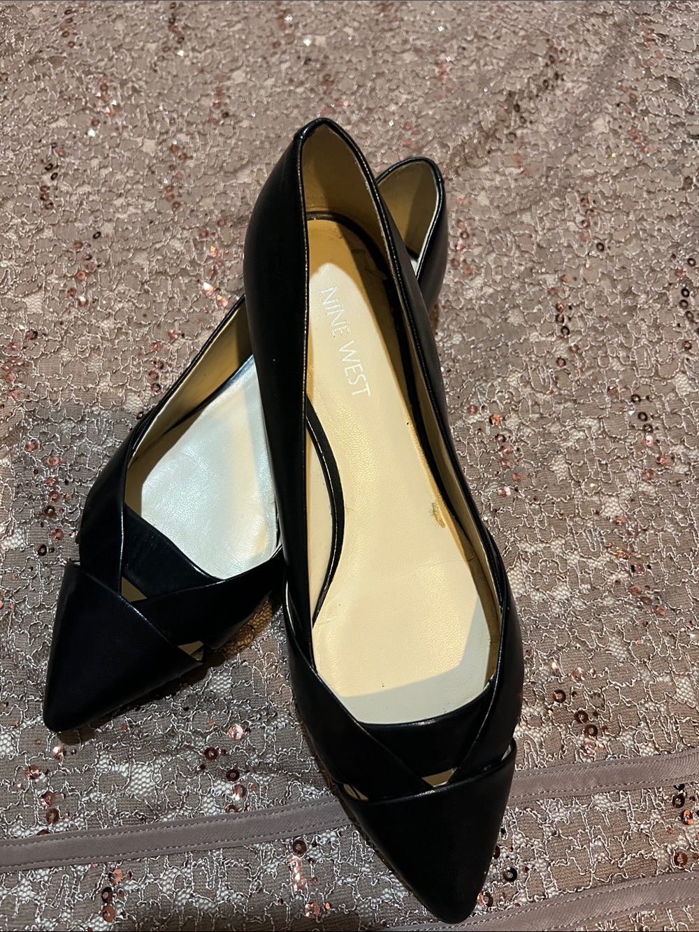 Nine West Women’s Black Pointed Toe Ballet Flats